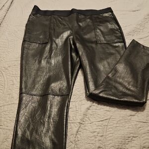 Karl Lagerfeld Black Faux Leather Apparel